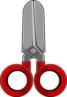 Cartoon Scissors With Red Handle vector