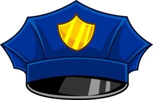 dibujos animados policía sombrero con un oro escarapela vector