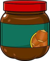 Cartoon Hazelnut Butter Jar With Blank Sign vector