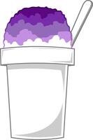 Cartoon Shaved Ice In Cup With Spoon vector