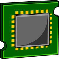 Cartoon Computer CPU Processor vector