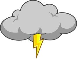 Cartoon Dark Cloud With Lightning vector