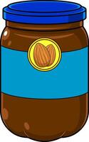 Cartoon Almond Butter Jar With Blank Sign vector