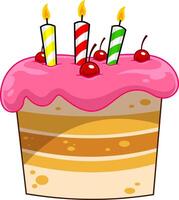 Cartoon Birthday Cake With Candles vector