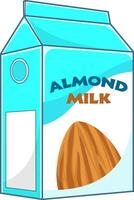 Cartoon Almond Milk Carton Box vector
