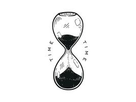 Hourglass illustration for deadline time countdown drawing to not wasting time using sand glass vintage concept vector