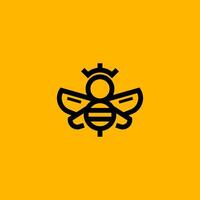 Modern queen bee logo design template vector