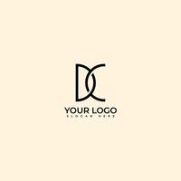 Monogram initials letter D C or dc modern logo vector
