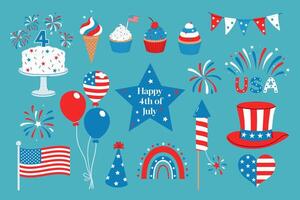 Set of graphics for the 4th of July celebration. graphics. vector