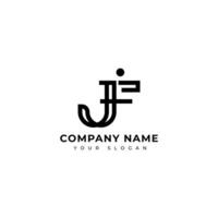 Modern Letter jf logo design template vector
