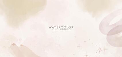 Abstract horizontal watercolor background. Neutral light colored empty space background illustration vector