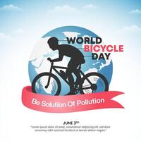 World Bicycle Day background with a bicycle silhouette vector