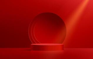 Red abstract background, mock up scene for product display vector