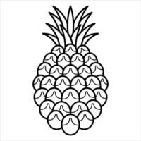 Cartoon Exotic Tropical Fruit Line Art vector