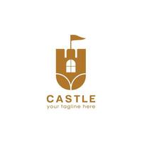 castillo logo diseño vector