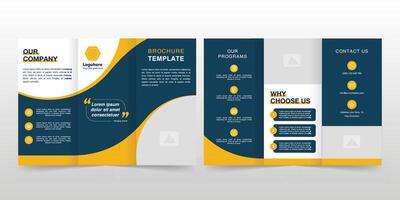 Tri-fold brochure design template,modern trifold business vector