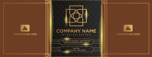 Luxury banners for high-end interior design companies, luxury banner interior design vector