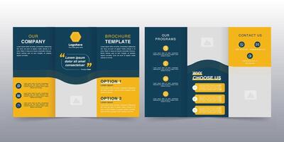 Tri-fold brochure design template,modern trifold business brochure design template vector