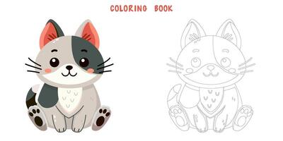 Coloring book of cat with spots vector
