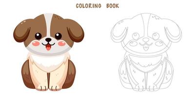 Coloring book of brown dog vector