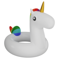 nadar anillo unicornio clipart plano diseño icono aislado en transparente fondo, 3d hacer verano y playa concepto png