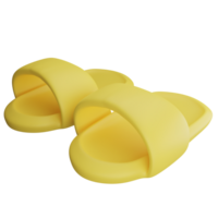 Slippers clipart flat design icon isolated on transparent background, 3D render Summer and beach concept png