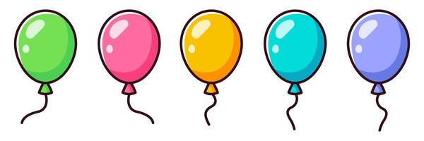 conjunto de dibujos animados multicolor globos vector