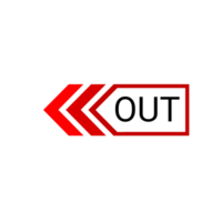 exit out icon design template element file transparent, exit symbol red design with arrow png