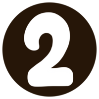 a black and white number two in a circle png