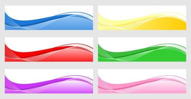 Abstract smooth color wave . Curve flow wave background set vector