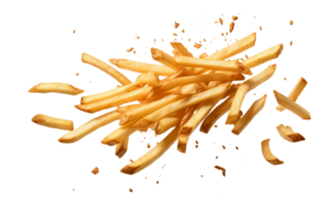 Falling French Fry Delight on a transparent background. png