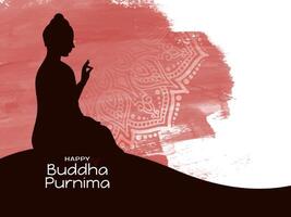 Happy Buddha Purnima Indian festival religious celebration card vector