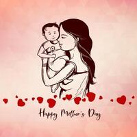 Abstract Happy Mother's day celebration greeting card design vector
