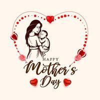 Lovely Happy Mother's day celebration greeting background vector