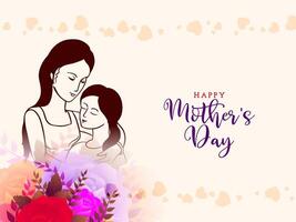 Modern Happy Mother's day celebration greeting card design vector