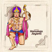 Happy Hanuman Jayanti Indian religious festival background design vector
