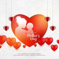 Happy Mother's day celebration stylish greeting card vector