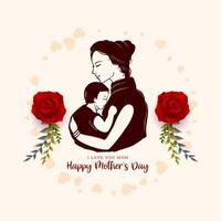 Decorative Happy Mother's day celebration card illustration vector