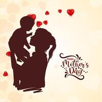 Happy Mother's day celebration joyful greeting card illustration vector