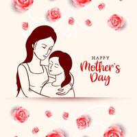 Happy Mother's day celebration stylish greeting card vector