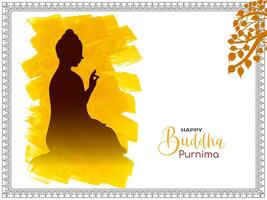 Happy Buddha Purnima Indian festival cultural background illustration vector