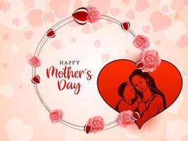 Lovely Happy Mother's day celebration greeting background vector