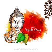 Happy Vesak day and Buddha purnima festival celebration background vector