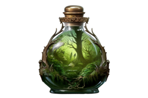 Forest Nectar Potion Bottle on transparent background. png