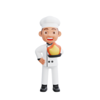 3D illustration of a chef cartoon character design png