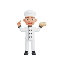 3D illustration of a chef cartoon character design png