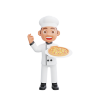 3D illustration of a chef cartoon character design png