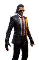 Man black suit don isolated on transparent background png