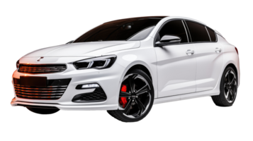 A Solo Car Glowing with Magnificent Splendor in white color and black tyre png