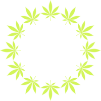 canapa anche conosciuto come marijuana pianta foglia silhouette cerchio forma composizione, può uso per decorazione, ornato, sfondo, coperchio, arte illustrazione, tessile, tessuto, moda, o grafico design elemento png